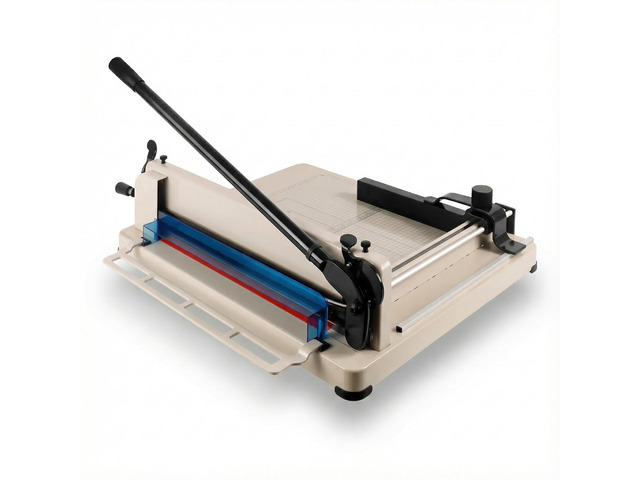 12 Inch Guillotine Paper Cutter, Commercial Paper Cutter Heavy Duty Stack Trimmer with 400 Sheets Capacity, Manual Paper Cutter with HSS Blade,...