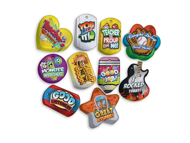 Encourage & Recognize Positive Student Behavior Brag Tag Value Pack: 500 Tags (50 Tags for Each Shape)