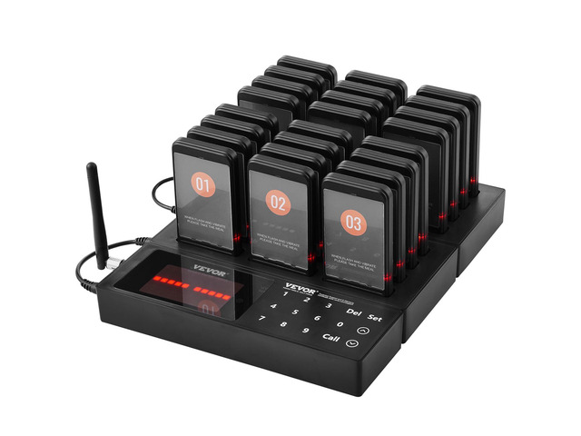 Restaurant Pager System,Touch Screen Keyboad Wireless Long Range Lineup Waiting Queue Signal, Guest Customer Calling Beepers with Vibration &...