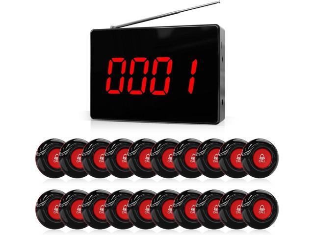 Wireless Calling System Caregiver Call Button Patient Call Bell with 20 Waterproof Nurse Alert Call Buttons and 1 Display Receiver for Clinic.