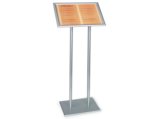 14 x 22 Sign Stand - Snap Open Frame Black Menu Stand for Floor, Aluminum, Sign Stand for Restaurants, Bars, Events (UCMB521BLK)