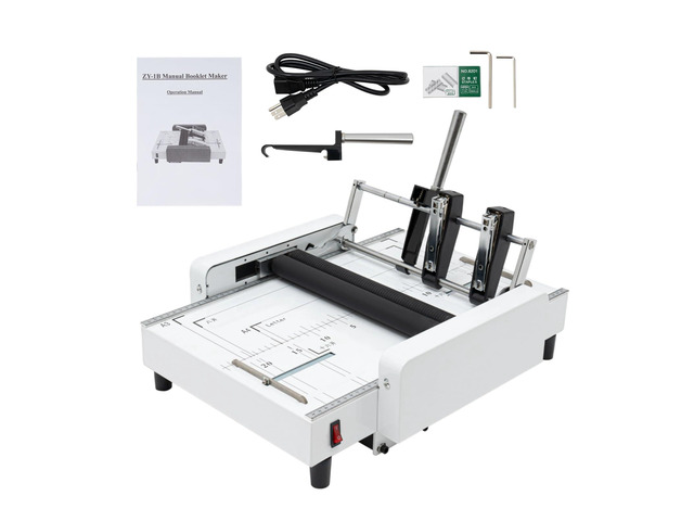 A3 Folding Binding Machine, 2-in-1 Paper Folder Machine 60W Letter Folding Machine Book Printing Machine Booklet Maker About 200-300 Books/H Max....