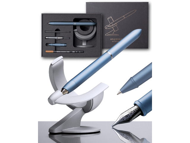 Hoverpen Future - Luxury Fountain Pen & Rollerball Pen All-In Gift Box, Schmidt Nib (Fine), Converter, Extra Refill, Aerospace Metal, Best Pen Gift...