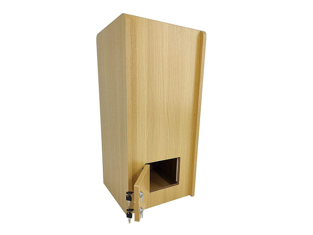 Wood (MDF Veneer) Donation Box Tithing Box Fundraising Stand 40004