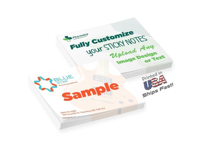 Personalized Sticky Notes 4' x 3' with Text or Logo, Adhesive Notepad, 25 Sheets, Custom Note Pads, to Do List Memo Pads, for Office, School,...