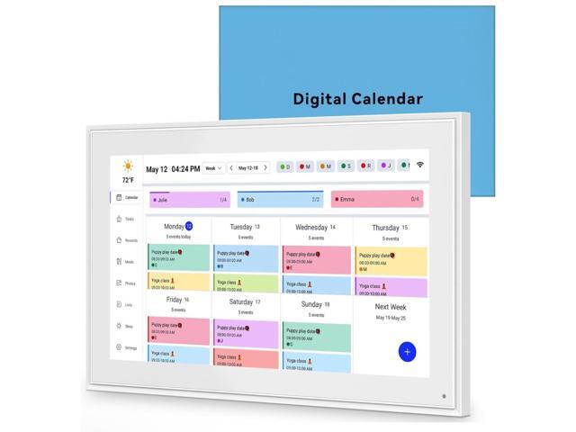 15-inch Wall Planner Digital Calendar & Chore Chart, Smart Touchscreen Interactive Display for Family Schedules Wall Mount Included, Great for.