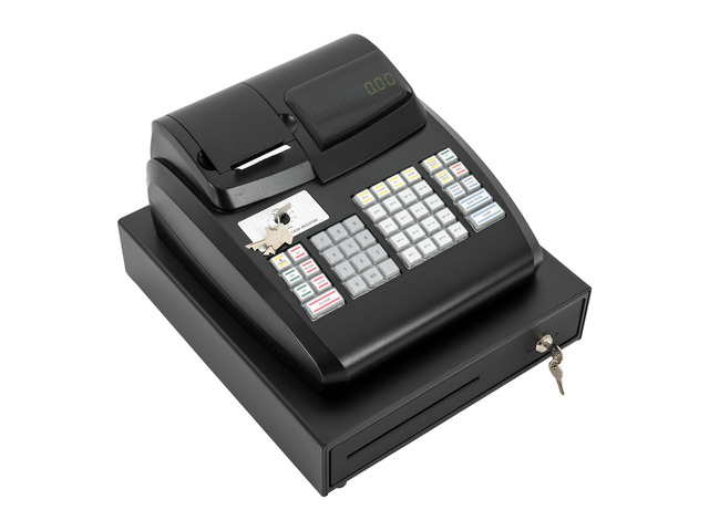 Cash Management System Electronic POS System Commercial Cash Register with Flat Keyboard & Thermal Printer,Multifunctional Cash Register 47 Keys LED...