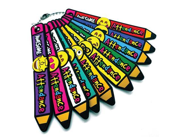 Brag Sticks Awesome Attendance Value Pack: Wearable Incentives to Increase Student Attendance: 100 Sticks (10 Sticks for Each Design) + 50 4' Chains