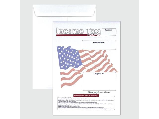 500 Cashier Depot Income Tax Return Envelopes 10' x 13' Catalog (Open End), American Flag Design, Heavy 28lb White Paper, Gum Flap, Printable &...