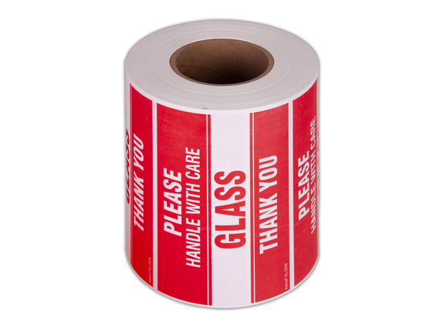 3' X 5' Please Handle with Care Glass Thank You Stickers for Shipping and Packing - 500 Adhesive Labels Per Roll (10 Pack)