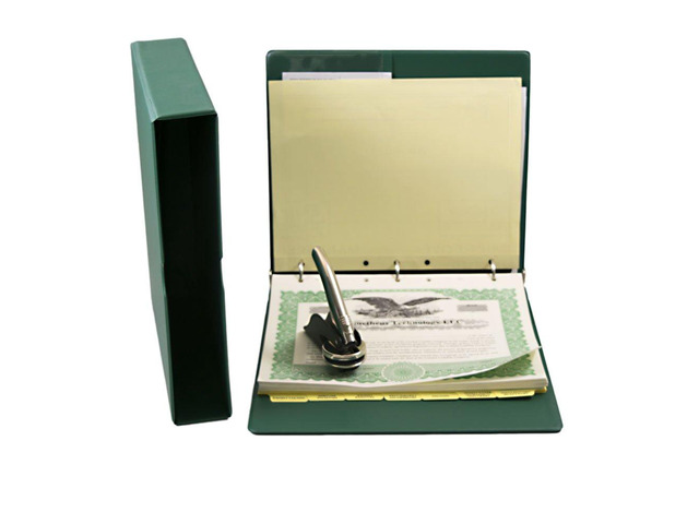 Blumberg Green Beauty Limited Liability Company (LLC) Kit with Records Binder, LLC Seal, Printed Membership Certificates with Full-Page Stubs, and...