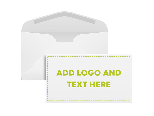 Customize Your #6 3/4 Reply Business Envelopes - Upload Your Full Color Logo and Return Address Custom Professionally Printed Bright White Wove...