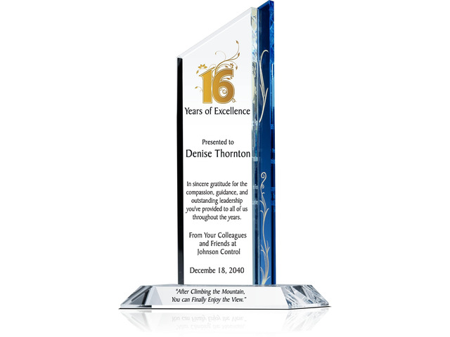 Personalized Crystal Pinnacle Retirement Gift Plaque for Him or for Her, Customized with Retiree Name and Service Years, Unique Retirement Award...