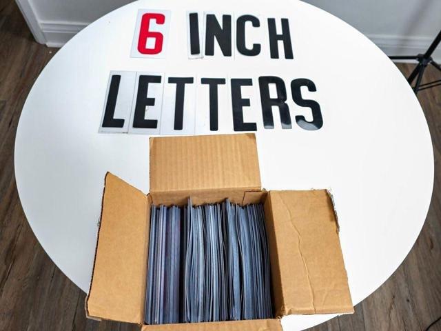 Changeable Outdoor Sign Flexible Letters for Portable Roadside Signs & Reader Boards Block Style 6' on 6-7/8' Black Letters/Red Numbers 299.