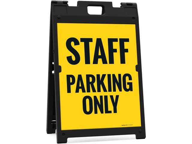 Staff Parking Only Sidewalk Sign Kit, 24x36 Inches Replacement Panels 2-Pack Corrugated Plastic USA Made