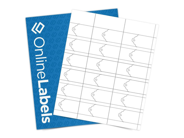 1.25 x 2 Printable Scalloped Tags - Cardstock - Pack of 36,000 Tags. 2,000 Sheets - Laser/Inkjet Compatible