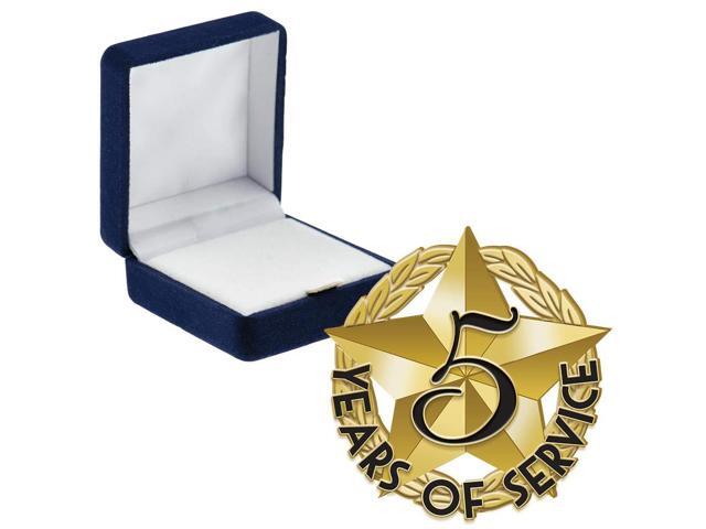 5 Years of Service Pins, 5 Years of Service Pin with Blue Velvet Presentation Case