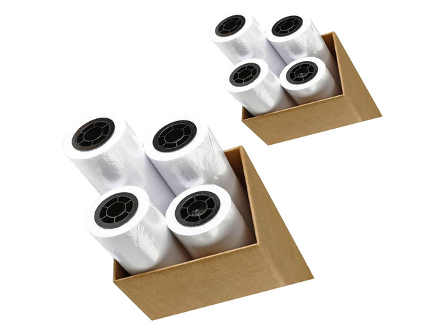 CAD Paper Rolls 24 x 150 (2 Packs - 8 Rolls) 20 lb. Uncoated 96 Bright White Paper on a 2 Core, 75 GSM Plotter Paper For Engineers, Architects,...