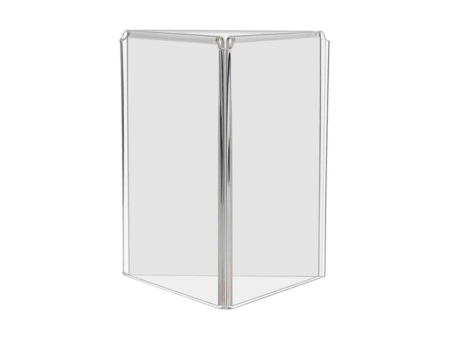 12 Pack Triple Sign Holder Holds 5' x 7' in Each 3 Sided Countertop Table Tent Restaurant Menu Drink Food Display Printed Material Signage...