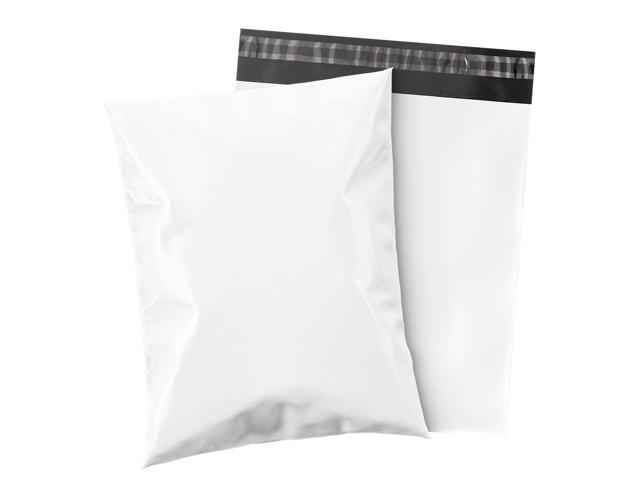 14.5x19 Inch 2 Mil Poly Mailers Glossy White Waterproof Tear-Resistant Shipping Bags for T-Shirts, Clothing, Apparel & Books with Permanent Self...
