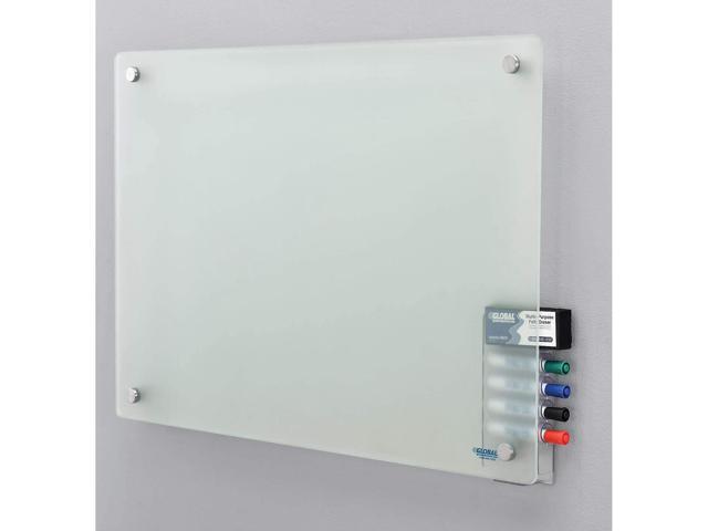 36' W x 24' H Frosted Glass Dry Erase Board, Frameless Non-Magnetic Glass Board, Includes Eraser & 4 Dry-Erase Markers, 4 mm Tempered Glass