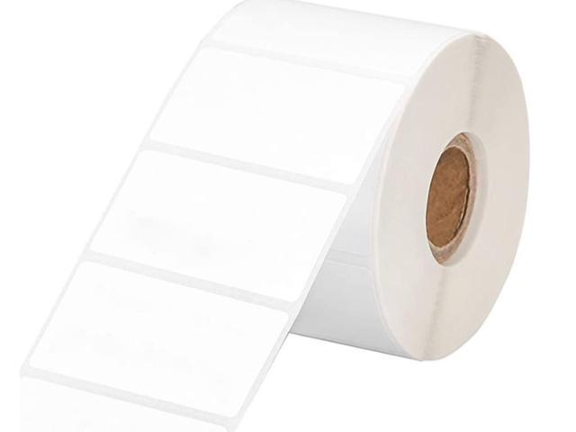 20 Rolls - 2.5x1.5-inch Direct Thermal White Labels - 1' Core, Permanent Adhesive, Perforated, Multipurpose Stickers Compatible with Zebra/Rollo...