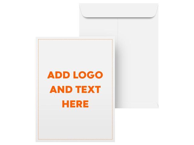 Customize Your 9' x 12' Catalog Envelopes - Upload Your Full Color Logo and Return Address Custom Professionally Printed Bright White Wove.
