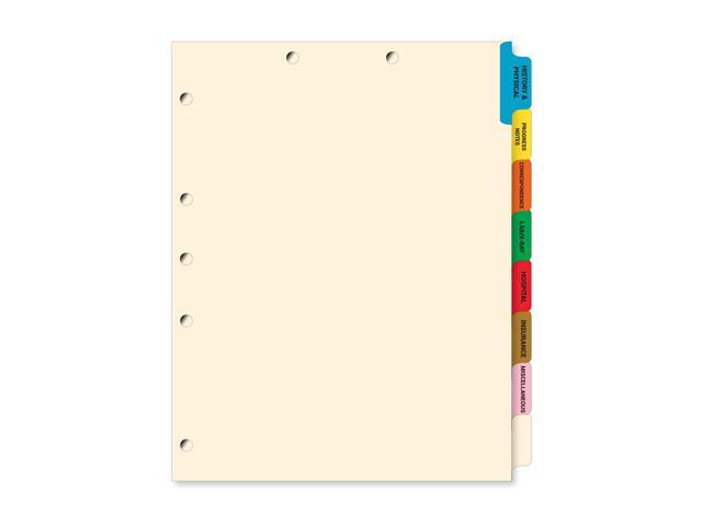 Stock Medical Chart Divider Sets, Side Tab, 9' x 11', Compatible with Tabbies 54505 Style, Bulk, 200 Sets of 8 Index Tabs, 5 Boxes, 40 Sets per Box