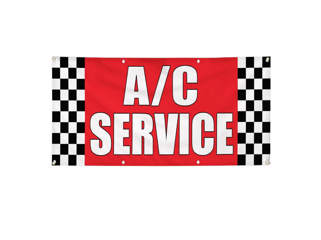 Vinyl Banner Multiple Sizes A C Service Auto Body Shop Car Repair A Automotive Outdoor Weatherproof Industrial Yard Signs Red 10 Grommets 60x144Inches