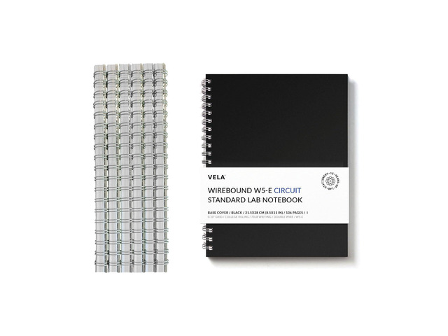 W5-E Wirebound Lab Notebook, 8.5 x 11 in (21.5 x 28 cm), 128 Pages, Double Wire Looped, 70lb Heavyweight Paper (6-Pack, Ruled +)