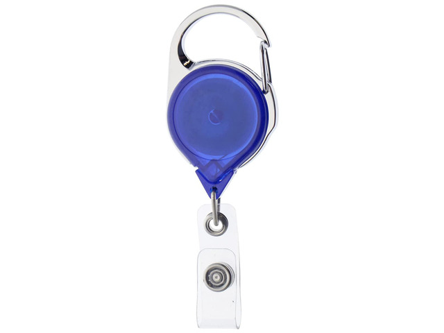 Bulk 100 Pack - Carabiner Badge Reel - Retractable Long Reach Cord - No Twist Translucent Blue Badge Holder for Office I'd Access Cards - Latch...