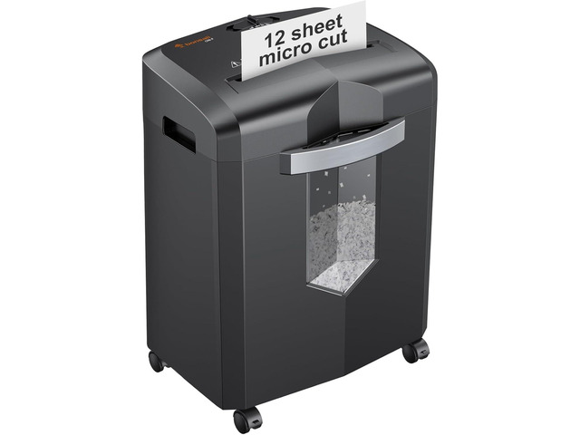 12-Sheet Micro Cut Shredder, P-4 Security Level, Shreds Paper, CD, Credit Card, Mail, Staple & Clip - 60 Min Continuous Use, Jam-Proof System, 4.2...