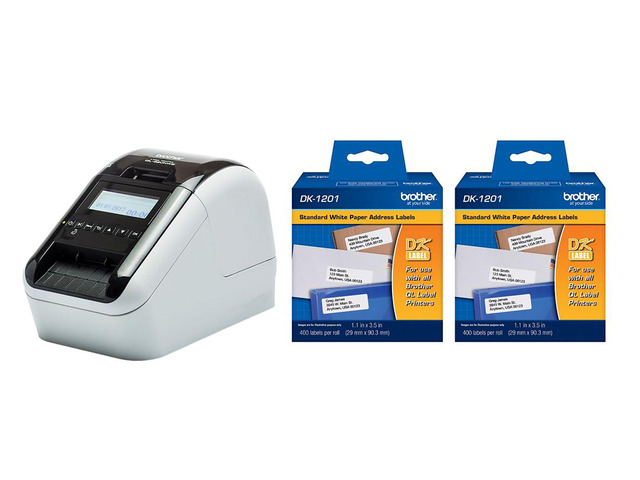 QL-820NWB Label Printer and 2-pack DK1201 Address Labels