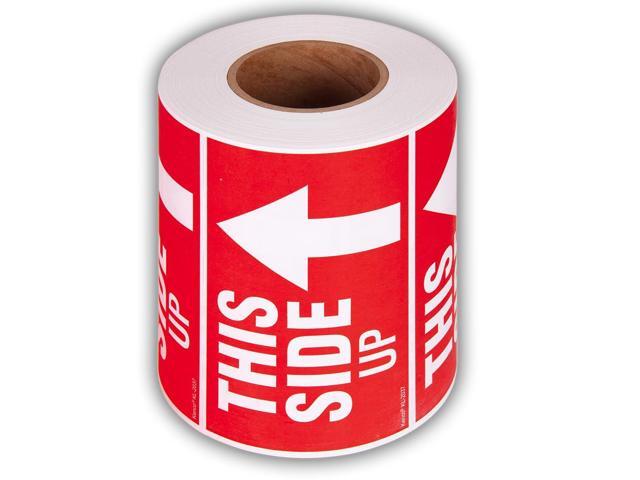 3' X 5' This Side Up Warning Stickers for Shipping and Packing - 500 Permanent Adhesive Labels Per Roll (10 Pack)