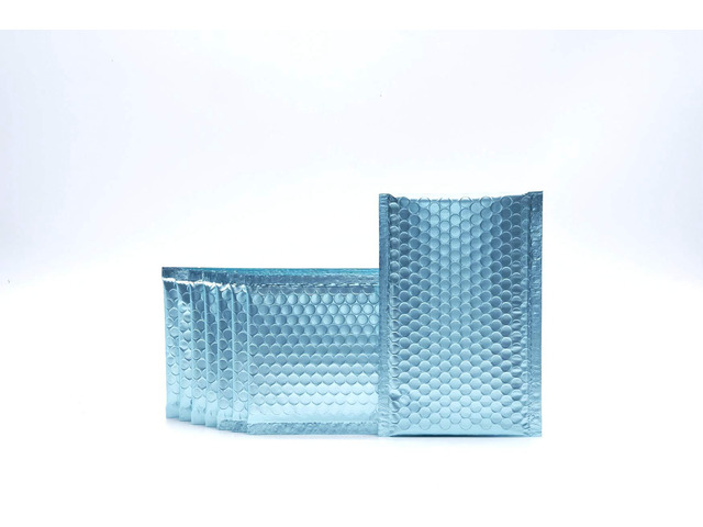 ProLine Matte Metallic Ice Blue Bubble Padded Mailers 4x8 Inch Self Seal Padded Envelopes (1000)
