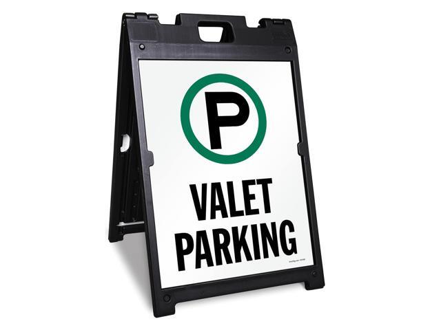 24 x 18 inch Valet Parking Two-Sided BabyBoss A-Frame Sign Kit, Plastic, Multicolor (1 A-Frame + 2 Sign Panels)