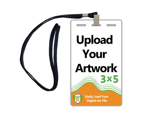 Bulk 50 Pack - Custom Badges with Lanyards 3X5 - Upload Your Art - DIY Custom Badge for VIP Passes & Special Events - Large Size Vertical Special...