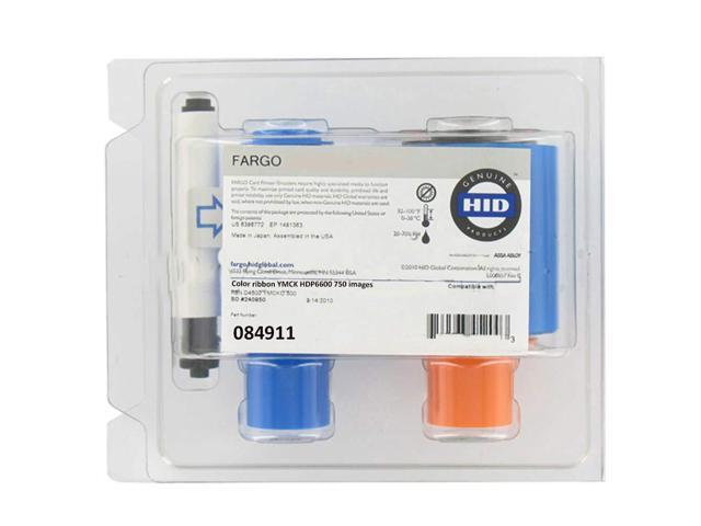 Fargo YMCK Color Ribbon for Fargo HDP6600 Printer, 750 Images/roll 84911
