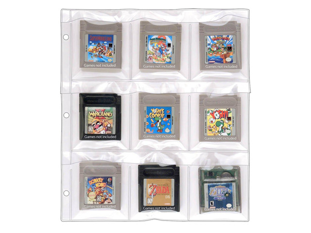 StoreSMART - 9-Pocket Binder Page with Flaps for Game Boy Cartridges - 100-Pack - SPT1823F-100