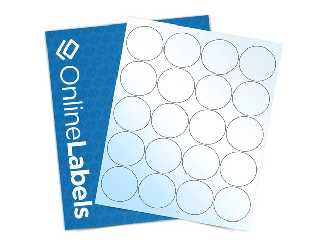 2 Inch White Gloss Round Labels (Laser Printers Only) - Pack of 5,000 Circle Stickers, 250 Sheets - OnlineLabels