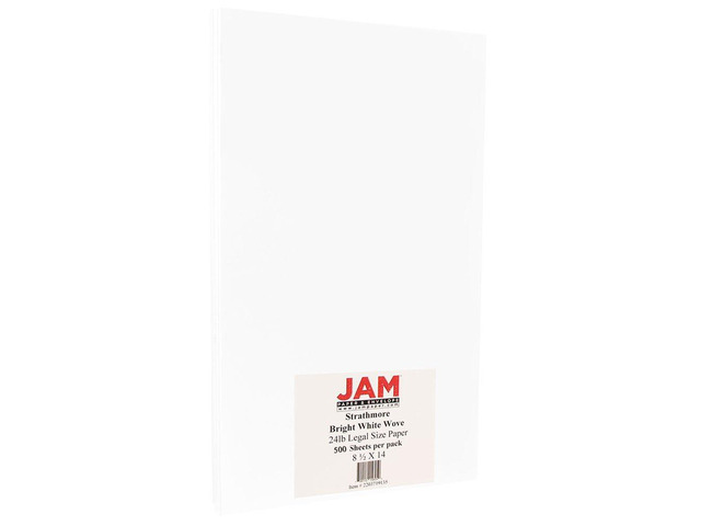 Legal Strathmore 32lb Paper - 90 GSM - 8.5 x 14 - Bright White Wove - 500 Sheets/Ream
