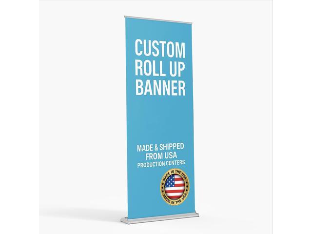 Custom Retractable Banner Stand, Roll Up Banner with Your Logo/Text, Personalized Pull Up Display for Business, Trade Shows, Events 33x81 / 36x92...
