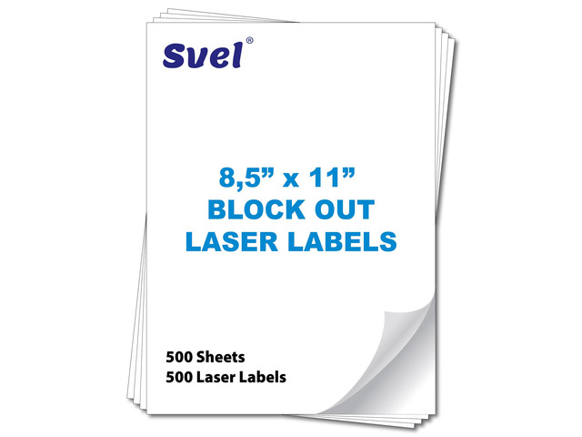 Cover up Blockout Full Sheet Labels Shipping Mailing Stickers Cover Old Barcodes & Addresses Bulk Pack High-Opacity (500, 8.5x11) Back Block Laser...