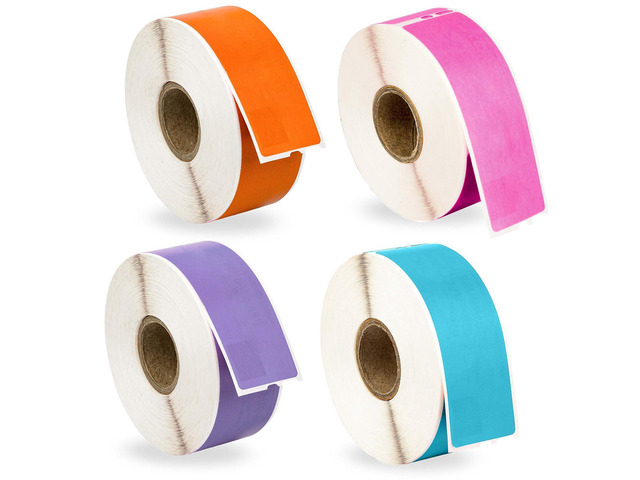 Compatible with Dymo 30252 Labels, Color Combo, 1-1/8' x 3-1/2' Address Labels; Compatible With Dymo LW 450, 4XL (Not 5**, 5XL), Rollo & Zebra;...