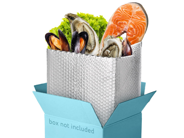 Foil Insulated Box Liners, 8 x 8 x 8 Inches. 50 Pack Thermal Box Liners for Frozen Food. Leakproof Insulated Shipping Bags for Food. Self-Seal...