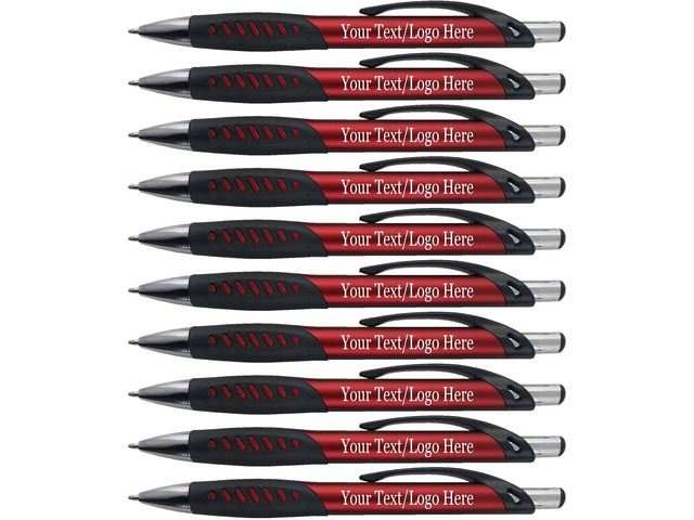 Promotional Pens With your Custom Logo or Text-300 Pack Bulk-for Businesses, Parties, and Events, Custom Printed Metallic/Colored Click Action...