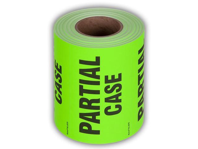 3' X 5' Partial Case Fluorescent Shipping Label Stickers for Shipping and Packing - 500 Adhesive Labels Per Roll (10 Pack)