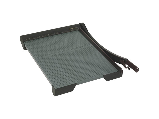 W18 Premier GreenBoard Wood Series Paper Trimmer, 18' Cutting Length, 20 Sheets Capacity, Heavy-duty 3/4' Thick Wood Base, Ergonomic Soft-grip Handle
