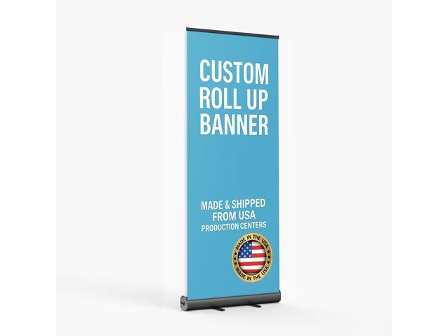 Custom Retractable Banner Stand, Roll Up Banner with Your Logo/Text, Personalized Pull Up Display for Business, Trade Shows, Events 33x81 / 36x92.