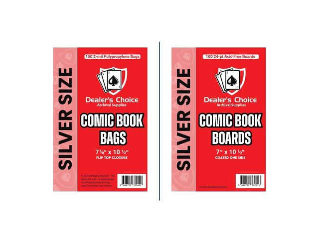Gemini Premium Comic Book Bags and Boards Silver Size (7 1/8' x 10 1/2' Bags, 7' x 10 1/2' Boards) 2-mil Polypropylene Bags, 24-pt Acid-Free...